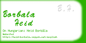 borbala heid business card